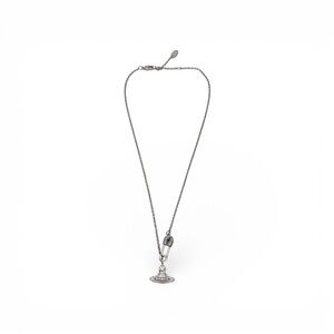 Vivienne Westwood Crystal Orb Safety Pin Necklace – Silver Tone